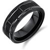 Bling Jewelry Anello da uomo personalizzato con incisione, meccanico, pilota d'auto, banda larga con battistrada, per motociclisti, in titanio nero opaco, 8MM.