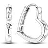 NARMO 925 Sterling Silver Hoop Orecchini a forma di cuore Luna Star Hoop Orecchini per le Donne Ragazze