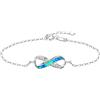 KristLand Bracciale Donna Argento 925 Opale Braccialetto Infinito Amore Eterno Regalo per Lei Gioiello Elegante Pietra Opale Gioielli Minimalisti Regalo Anniversario Bijoux Femme Chic