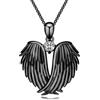VONALA Collana con ciondolo a forma di ali di angelo custode, in argento Sterling, con zirconia cubica, per donne e ragazze, Misura unica, Argento sterling, Nessuna pietra preziosa