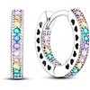 NARMO Piccolo Cerchio Orecchini per le Donne Cubic Zirconia Orecchini Cerchio 925 Sterling Silver Heart Hoops