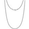 LeCalla Links Gioielli italiani in argento sterling, catena a corda da 2 mm, 3 mm, collana per adolescenti, donne e uomini (18, 20, 22, 24, 26 pollici), 20 inches, Argento, Non pietra preziosa