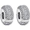 YUMINN Silver Diamond Clip x2 Charms Argento 925 Sterling per Bracciali e Collane Perline Pendenti Regali di Gioielleria per le Donne