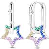 NARMO 925 per donne Orecchini in zirconia cubica colorata Orecchini in argento sterlina