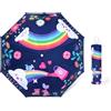decalsweet Ombrello Pieghevoli Antivento Bambino, Ombrello Automatico da Sole con Strisce Riflettenti, Ombrello Piccolo Portatile Resistenti da Viaggio per Ragazzo e Ragazza, Fiore Arcobaleno