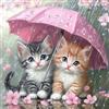 MAXBYE 5D DIY Diamond Painting Kit Completo Animale, Gatti Pittura Diamante Fai da Te Adulti, Fiori Rosa Diamond Art Strass Ricamo a Punto Croce Painting per Decorazioni Casa Craft Arts Regalo 30x30cm