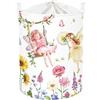 HUUMONSS Grande Cesta Porta Biancheria Principessa Adorabile Pieghevole Cestini Portaoggetti Giocattoli Vestiti per Bambino Cesta Indumenti Sporchi per Bagno,Fata,63L
