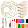 Woohome Punch Needle Kit, Kit per Ricamo con Ago da Punzonatura, Punch Needle Panno, Filato di Colore e Punch Needle Strumenti per Adulti, Principianti (21 Pz Kit di Avviamento)