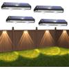 Auting Lampade Solari Parete Esterno 4 Pezzi IP65 LED | 3 modalità illuminazione per decorare giardino e pareti con protezione impermeabile agli agenti atmosferici