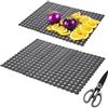 VIQIHEOE Tappetino per Lavello Cucina, 2 Pezzi Tappetini Lavello, 30 x 40 cm Tappetino Lavello Cucina con 1 Forbici, Tappetini Scolalavello, per Inossidabile Lavabo(Nero Traslucido)