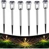 Auting Lampada Solare Giardino Esterno, IP65 LED Luci per Prato, da Terra (Bianco Caldo) 6 Pezzi