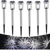 Auting Lampade solari per esterni, 6 pezzi, luci solari da giardino, per esterni, bianco freddo, IP65, impermeabili, senza fili, a LED, per giardino, balcone, vialetto, vialetto