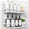 UUlioyer Mensola Doccia Senza Foratura, Impermeabile e Antiruggine, Porta Bagnoschiuma Shampoo da Doccia, 2 Pezzi Organizer Doccia (Bianco- 2 Pezzi)