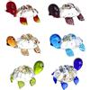 H&D Hyaline & Dora - Set di 6 miniature in vetro soffiato a forma di tartaruga, decorazione da tavola e mensole