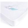 FARFALLAROSSA Coprimaterasso Cotone Impermeabile Una Piazza e Mezza 140 x 190/200 cm, Proteggi Materasso in Morbida Spugna con Angoli, Anallergico Antiacaro e Antibatterico, Bianco