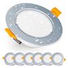 EMOS Faretti LED da Incasso per Cartongesso 5W / 500 Lumen | Soffitto IP54 per Interni ed Esterni | Set di 6 Incasso 3000k Bianco Caldo, Rotondi, Ultrasottili, Argento