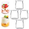 MITUMORMOR Set di 6 barattoli per yogurt con coperchio, 200 ml, vasetti trasparenti per dessert, barattoli per marmellata, piccoli vasetti per yogurt, vasetti multiuso per yogurt, dessert, pudding