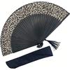 Eastern Wind Ventaglio pieghevole con stampa leopardata,Ventagli pieghevole con borsa
