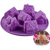 FantasyDay Natale House Stampi in Silicone per Dolci, FantasyDay 1 Pezzi Antiaderente Stampo Torta Muffin Sapone Cake Mold per Cubetti di Ghiaccio Biscotti, Cioccolato, Tortini, Gelatina, Dolci, Cheesecake Mouss
