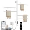 SKYLYZH Scaldasalviette Elettrico Bagno Rotazione di 180° Termoarredo Elettrico Bagno 415×680mm 85W WiFi Bianco Scalda Salviette da Bagno Elettrico per Alexa e Google Home e APP-G63 WiFi White