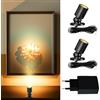 Gouzloyed 2 Pieces Mini Spot Light LED Mini Spot Spotlights 360°Rotazione LED Spotlights Con porta USB 3000K Bianca Calda Dimmerabile Adatto per Armadi Vetrina Gioielli (2 Pieces-Bianco Caldo-Nero)