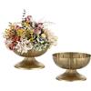 NUPTIO Vaso Fiori Dorati Anticato: 13,7cm Vasi in Metallo per Centrotavola Matrimonio Natale Tavola - Oro Finte Fioriera per Interno Esterno Decorativo Set Da 2