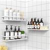 UUlioyer Mensola Doccia Senza Foratura, Impermeabile e Antiruggine, Porta Bagnoschiuma Shampoo da Doccia, 3 Pezzi Organizer Doccia (Bianco- 3 Pezzi)