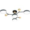 TONGNIDA Plafoniera, Plafoniera LED a 4 Teste, Plafoniera Tri-Colore Dimmerabile da 48W per Soggiorno, Elegante Luce per Corridoio, Sala da Pranzo, Ufficio, Camera da Letto (Grigio)