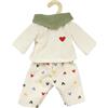 Heless 1516 - Vestiti per Bambole Coriandoli, Set di 3 Pezzi con Pantaloni di Velluto a Coste, Maglietta e tovagliolo, per Bambole e Peluche di Dimensioni 28-35 cm