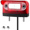 AUTOUTLET Luce Posteriore Targa LED Singola,Conforme E9,12-24V | Impermeabile IP67,Illuminazione Bianca Fredda 6000K,Kit Luce Targa Universale per Camion/Auto/Roulotte, Colore Rosso