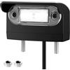 AUTOUTLET Luce Posteriore Targa LED Singola,ConformeE9,12-24V | Impermeabile IP67 Illuminazione Bianca Fredda 6000K,Kit Luce Targa Universale per Camion/Auto/Roulotte,Colore Nero
