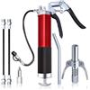 GIAK Ingrassatore Manuale Pompa ingrassatrice Pistola Ingrassatore 8000PSI Pistole per Grasso Professionale con Tubo Flessibile Tubo di Estensione in Metallo 6 Pollici,Ugello Appuntito (Rosso)