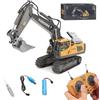 Ezweiji Escavatore Telecomandato Bambini, Veicolo da Cantiere RC 1:20 11 Canali con Pala in Metallo, Trattore Giocattolo Auto Radiocomandata con Batteria, Suoni e Luci, Regalo Bambino 3-8 Anni