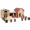 Le Toy Van - TV410 - Gioco educativo Fattoria degli Animali in Legno con Tetto Rimovibile, 3 Anni, Montessori, 58 x 52 x 24 cm, Grande stalla con fienile e porcile, con recinzioni mobili