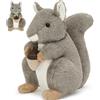 MorisMos Scoiattolo Peluche Gigante, 35cm Bianco-brunastro Scoiattoli e castagne Giocattolo di Peluche Grande, Kawaii Teddy Animali di peluche Regalo per Ragazzi Ragazze Compleanno Deco