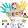 BelleStyle Giochi Montessori Matematica in Legno, Giocattolo Matematici con Conteggio Educativo Prescolari Natale Regalo per 3 4 5 6 Anni Bambini Bambina, Tavola Numeri & Conteggio Dita & Orologio