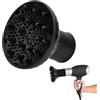 Generico DIVINE BEAUTY - Diffusore Capelli Ricci in Abs Nero - Ideale per Tutti i Capelli - Regolabile per Phon da 4.4 cm a 6.6 cm