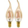 Eglo E14 LED dimmerabile, lampadina dorata vintage a forma di candela, illuminazione retrò, 4 Watt (equivalente 28 Watt), 300 Lumen, luce bianco caldo, 1700k, lampadina Edison CF35, Ø 3,5 cm