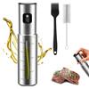 KitchenBoss Spruzzino Olio per Friggitrice Aria: Spruzzatore Olio in Acciaio Inox 100ml con Spazzole Olio Spray per Insalate, Grigliate e Fritture