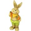 Flair Flower Coniglietto pasquale figura decorativa, 46 cm, coniglietto con foulard e carote, decorazione pasquale in magnesia, decorazione primaverile per casa, giardino e ingresso