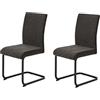 Hela Tische, Linn - Set di 2 sedie cantilever per sala da pranzo, tessuto e microfibra di colore marrone, struttura tubolare a sezione quadrata di colore nero, portata: 140 kg