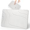 Euqvunn Tappeto Bagno Diatomite 60 x 39 cm, Spessore 10 mm - Tappeto Bagno Assorbente in 30s, Tappetino Doccia Antiscivolo e Facile da Pulire per Bagno Cucina Ingresso Ciotole per Animali - Bianco