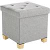 Sweetcrispy Pouf con vano portaoggetti, piccola panca pieghevole, 38 x 38 x 38 cm, contenitore con coperchio come sgabello e poggiapiedi, portata fino a 300 kg, per soggiorno, camera da letto