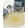 VINILIKO Design | Tappeto in vinile rotondo stampato - Hanoi giallo [Diam] 100 cm - interno ed esterno, antiscivolo, impermeabile, lavabile, varie misure - Tappeto in vinile soggiorno, terrazza