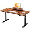 JUMMICO Scrivania regolabile in Altezza, Standing Desk, Scrivania da Ufficio Elettrica Regolabile con funzione di memoria, 160 x 70 cm Marrone