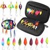 CHENYU 17 Pezzi Spoon Trout Area 1,5g/2,5g/3,5g Cucchiaini Pesca Spinning con Scatola Ondulanti Trota Spinning Multicolore Esche da Pesca Rame Minnow Trota per Persico Luccio Gamberetti Granchi