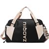 Eclove Borsone da Palestra Sportivo, Impermeabile Duffel Bag Borsa Sportivo con Scomparto per Scarpe e Tracolla,Borsone Da Viaggio Weekend Notturno per Campeggio Bagagli Sport Vacanza (Nero)