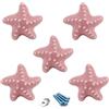 Flomore Rosa Manopola per cassetto Manopole per armadio in ceramica Maniglia per camera da letto Tirare Forma stella marina per cassettiere Cassetto confezione da 5 (viti incluse)