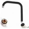Topolenashop Canna Ricambio Rubinetto Cucina Universale 21cm NERO Girevole Direzionabile Design Moderno Squadrato Compatibile Rubinetti Monoforo Facile Installazione per Lavelli Cucina 87424