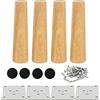 Drenky Piedini per Mobili In Legno, 15cm Gambe Tavolo Massello Affusolato Set di 4 Con Piastra di Montaggio Tappetino Antiscivolo Viti per Letto, Armadi, Divani
